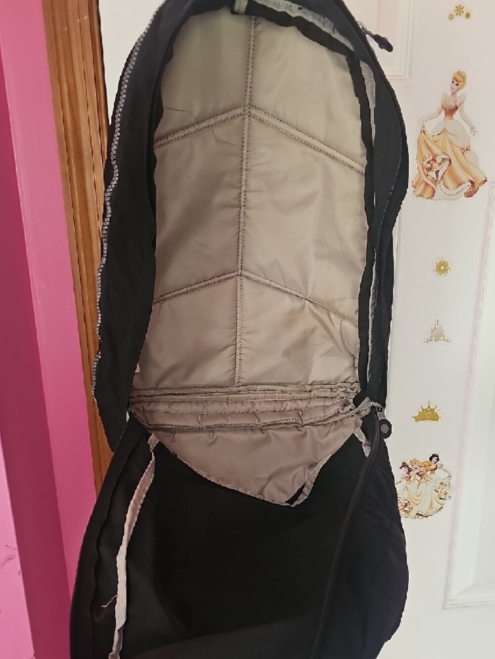 Kipling Black Nylon Expandable Backpack with Round Logo Patch - Picture 7 of 14